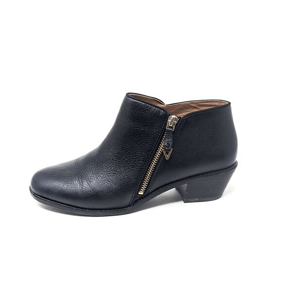Vionic Shoes Womens 9.5 Jolene Leather Boots Black Zip Ankle Booties Comfort - Picture 1 of 9